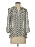 Banana Republic 100% Polyester Gray Ivory 3/4 Sleeve Blouse Size XXS - photo 1