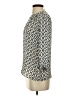 Banana Republic 100% Polyester Gray Ivory 3/4 Sleeve Blouse Size XXS - photo 5