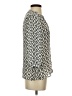 Banana Republic 100% Polyester Gray Ivory 3/4 Sleeve Blouse Size XXS - photo 4
