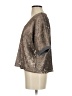 Deletta Metallic Silver 3/4 Sleeve Blouse Size S - photo 5