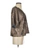 Deletta Metallic Silver 3/4 Sleeve Blouse Size S - photo 4