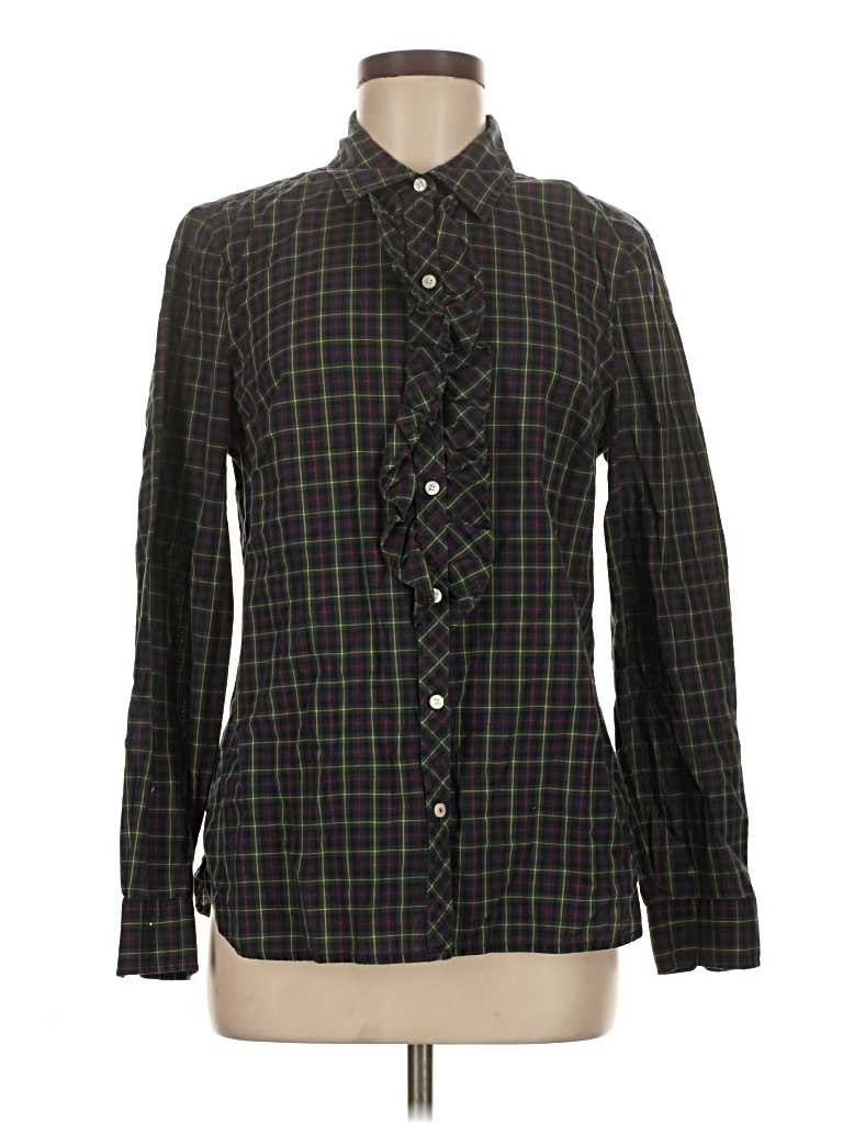 Pre-owned L.l.bean Long Sleeve Button Down Shirt In Green