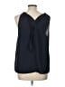 Ann Taylor 100% Polyester Blue Sleeveless Blouse Size L - photo 2