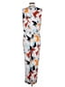 Diane von Furstenberg 100% Silk Graphic Silver Jumpsuit Size 6 - photo 2