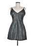 Luxxel 100% Polyester Metallic Silver Cocktail Dress Size M - photo 1