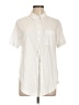 Theory Ivory White Short Sleeve Button-Down Shirt Size L - photo 1