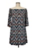 Veronica M. Chevron-herringbone Blue Casual Dress Size M - photo 1