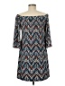 Veronica M. Chevron-herringbone Blue Casual Dress Size M - photo 2