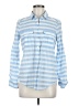 Express 100% Cotton Stripes Blue Long Sleeve Button-Down Shirt Size M - photo 1