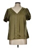 DKNY 100% Polyester Green Short Sleeve Blouse Size L - photo 1
