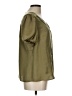DKNY 100% Polyester Green Short Sleeve Blouse Size L - photo 4