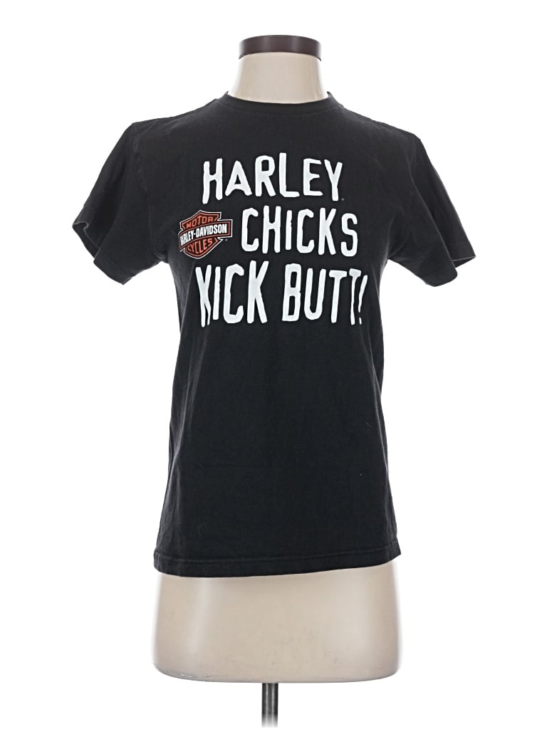 Pre-owned Harley Davidson Short Sleeve T-shirt In Black