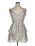 Trixxi 100% Polyester Metallic Silver Cocktail Dress Size XL - photo 1