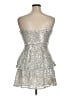 Trixxi 100% Polyester Metallic Silver Cocktail Dress Size XL - photo 2