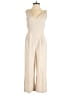 MNG Chevron-herringbone Ivory Tan Jumpsuit Size XXS - photo 1