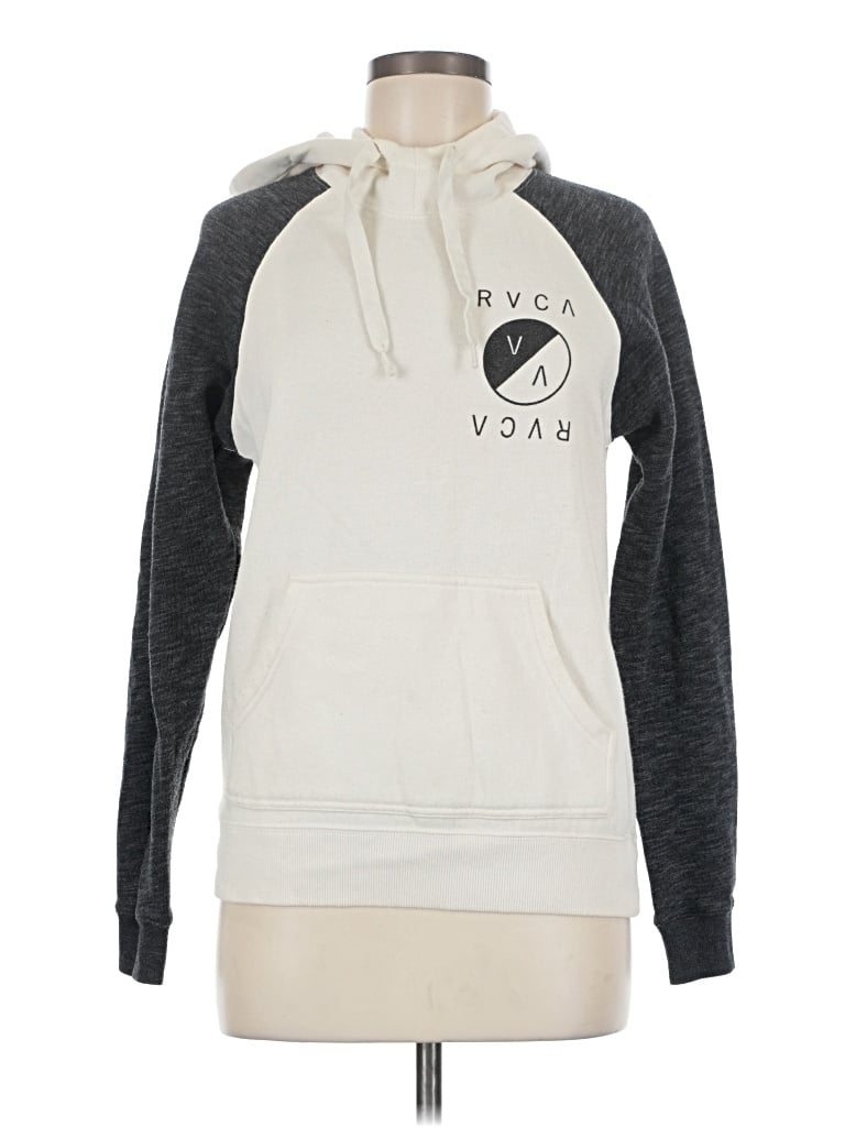 Pre-owned Rvca Pullover Hoodie In Gray