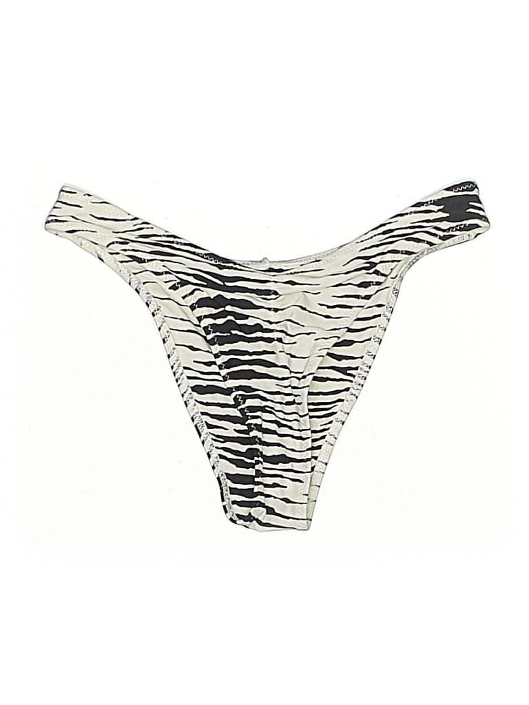 Miaou Swimsuit Bottoms: Ivory Animal Print Pattern Swimwear - Size Small