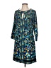 BCBGMAXAZRIA Print Blue Casual Dress Size L - photo 1