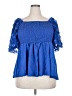 Unbranded 100% Polyester Blue Short Sleeve Blouse Size 4X - photo 1