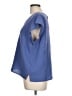 Three Dots 100% Cotton Solid Blue Short Sleeve Blouse Size L - photo 5