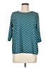 Alya 100% Polyester Chevron-herringbone Teal 3/4 Sleeve Blouse Size M - photo 1