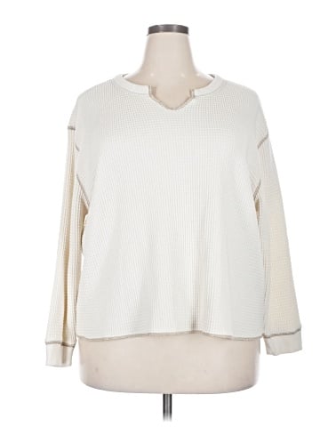 Madewell Plus (Re)sourced Waffle Split-Neck Crop Tee (view 1)