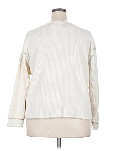 Madewell Plus (Re)sourced Waffle Split-Neck Crop Tee (view 2)