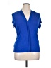 Tahari Blue Short Sleeve Blouse Size XL - photo 1