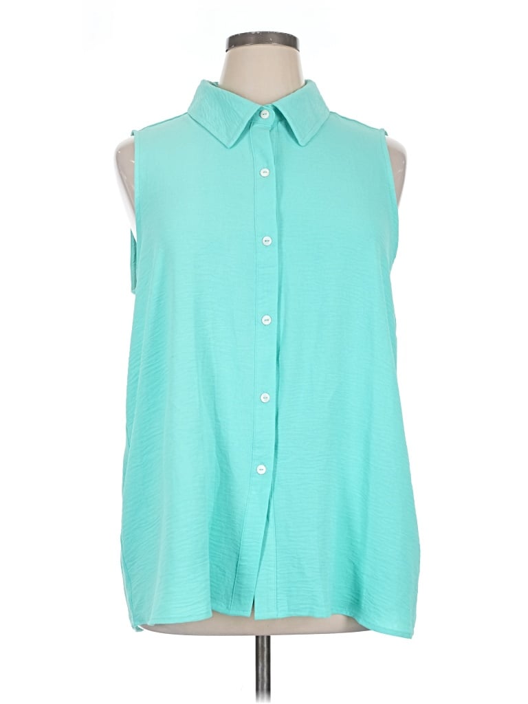 Pre-owned Andree By Unit Sleeveless Blouse In Blue