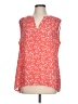 Chaus 100% Polyester Orange Red Sleeveless Blouse Size L - photo 1