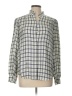 Joie Checkered-gingham Ivory Blue Long Sleeve Blouse Size L - photo 1