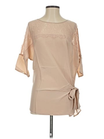 Gold Hawk Short Sleeve Silk Top (view 1)