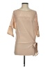 Gold Hawk 100% Silk Tan Short Sleeve Silk Top Size S - photo 1