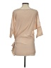 Gold Hawk 100% Silk Tan Short Sleeve Silk Top Size S - photo 2