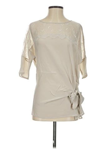 Gold Hawk 3/4 Sleeve Silk Top (view 1)