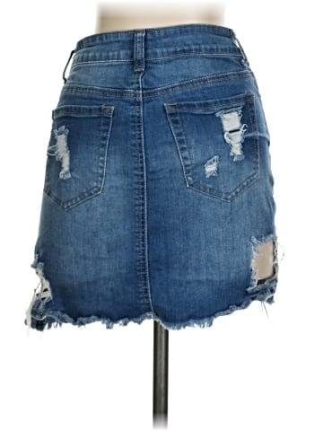 Wax Jean Denim Skirt (view 2)