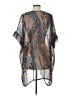 bryn WALKER 100% Silk Snake Print Brown Gray Poncho Size L - photo 2