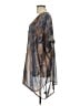 bryn WALKER 100% Silk Snake Print Brown Gray Poncho Size L - photo 5
