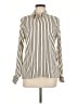 Express Stripes Ivory Long Sleeve Blouse Size M - photo 1