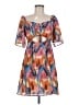 Slate & Willow 100% Polyester Print Orange Cocktail Dress Size M - photo 1