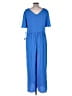 London Times Solid Blue Jumpsuit Size 14 - photo 2