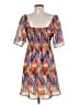 Slate & Willow 100% Polyester Print Orange Cocktail Dress Size M - photo 2