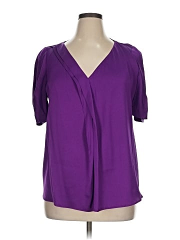 Elie Tahari Short Sleeve Silk Top (view 1)
