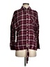 En Creme Plaid Burgundy Long Sleeve Button-Down Shirt Size S - photo 1