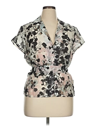 Lafayette 148 New York Short Sleeve Blouse (view 1)