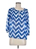 Bongo 100% Polyester Blue 3/4 Sleeve Blouse Size M - photo 1