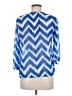 Bongo 100% Polyester Blue 3/4 Sleeve Blouse Size M - photo 2