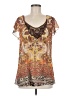 Unity World Wear 100% Polyester Orange Short Sleeve Blouse Size M - photo 1