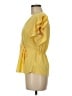 Monteau Yellow Short Sleeve Blouse Size M - photo 5