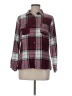 rue21 Plaid Burgundy Long Sleeve Blouse Size M - photo 1